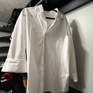 SKIMS White Cotton Button-Up Shirt